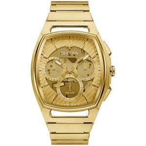 Bulova Gold Chronograph Mens Watch! New!